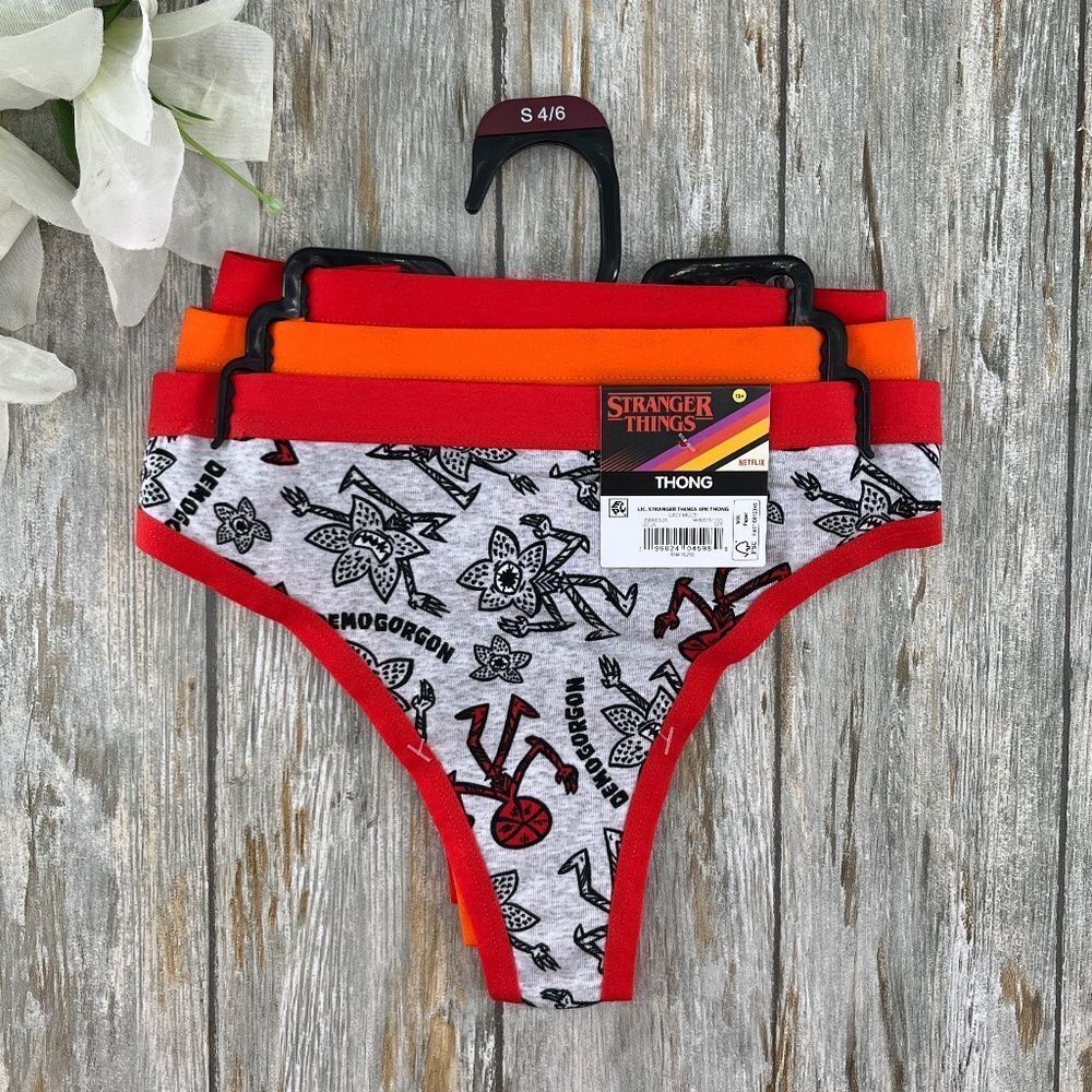 Stranger Things Halloween Thong Panties Underwear 3-Pack Size S